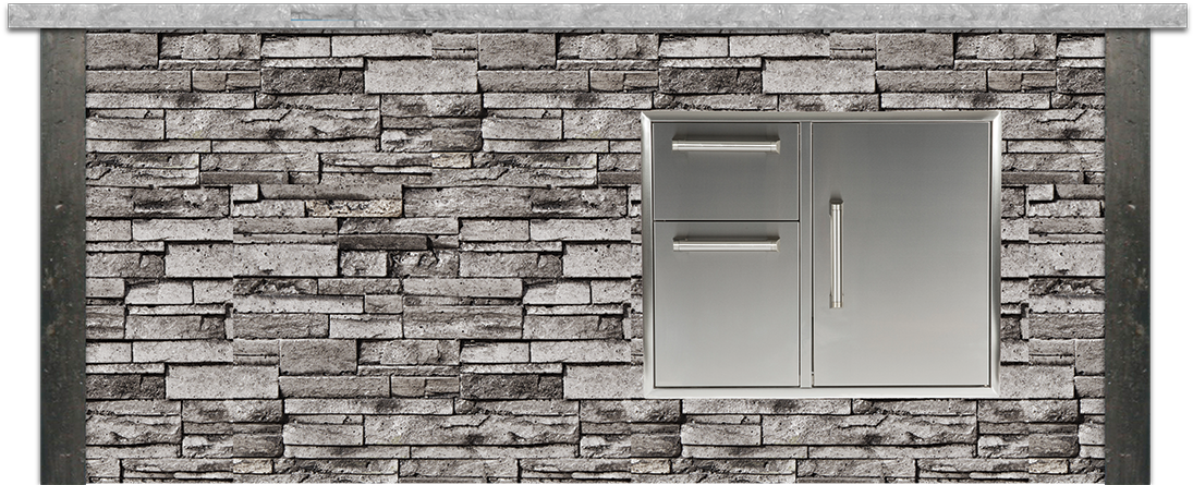 Stone Wallwith Metal Door PNG