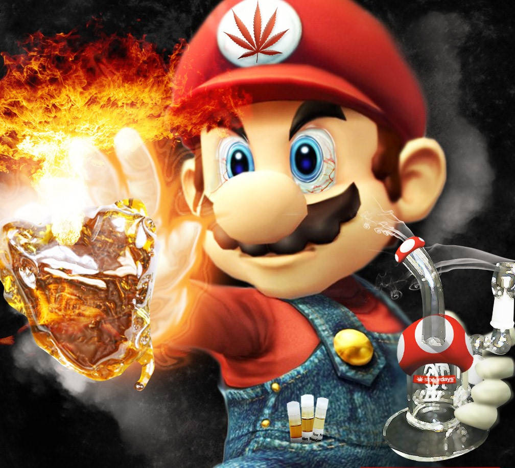 Super Mario For Stoned Cartoon Theme Wallpaper