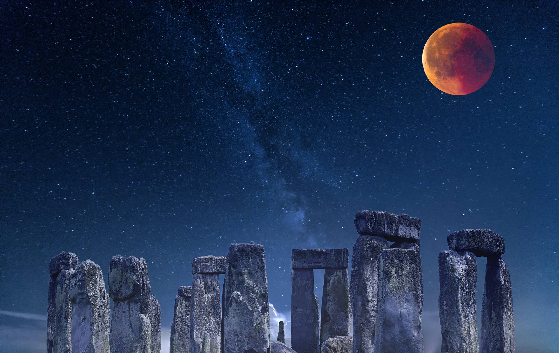 Stonehenge Monument Milky Way Galaxy Wallpaper
