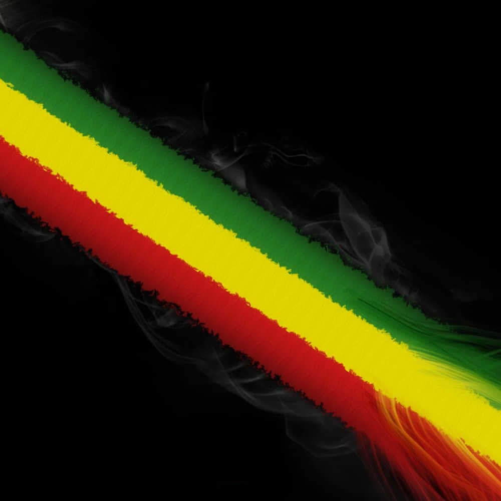 A Rasta Flag With Smoke On A Black Background Wallpaper