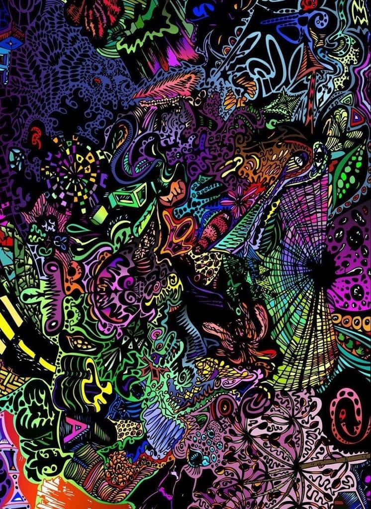 Download A Colorful Psychedelic Art Piece With Many Different Colors ...