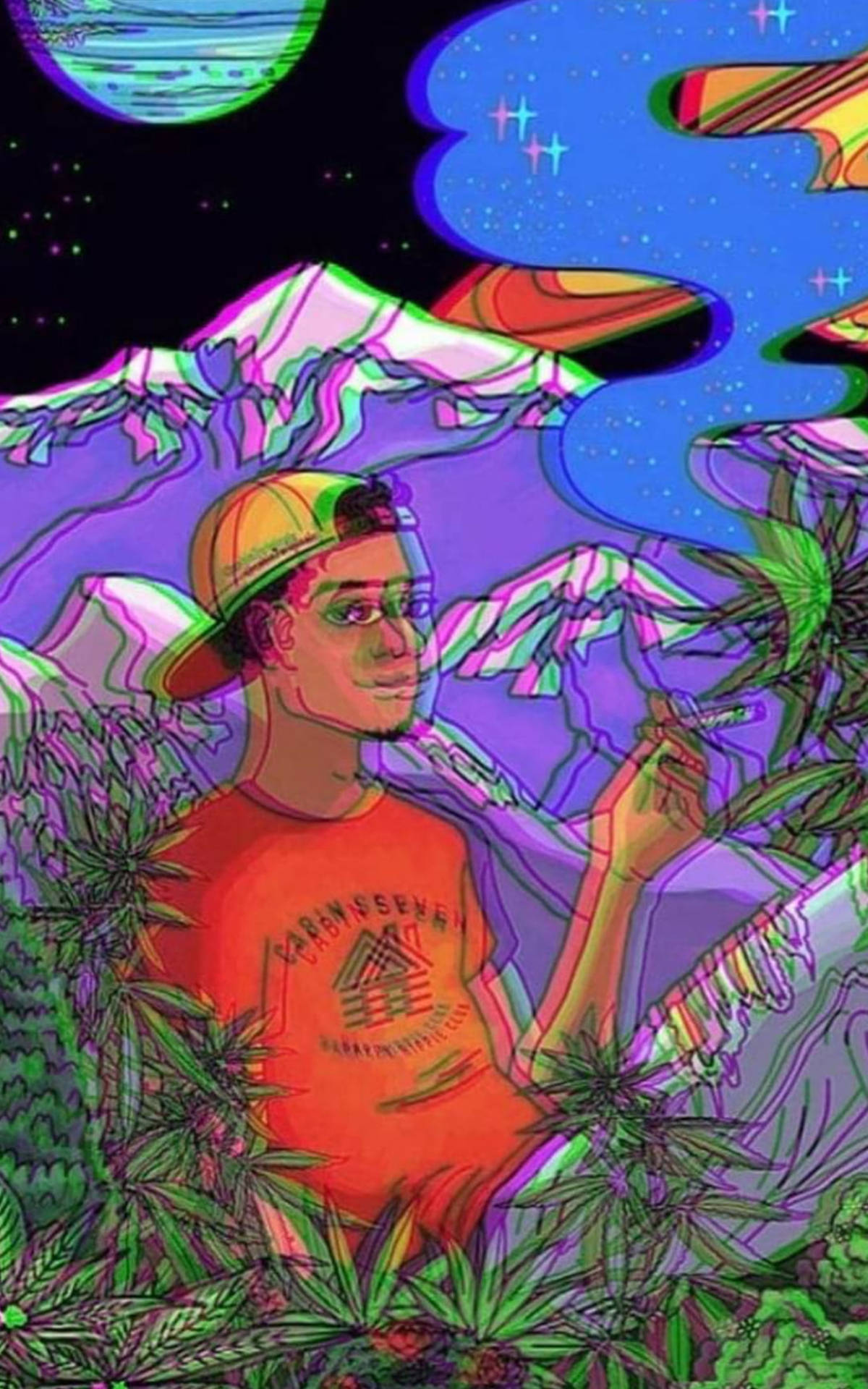 Stoner Smoking Weed Popart Picture