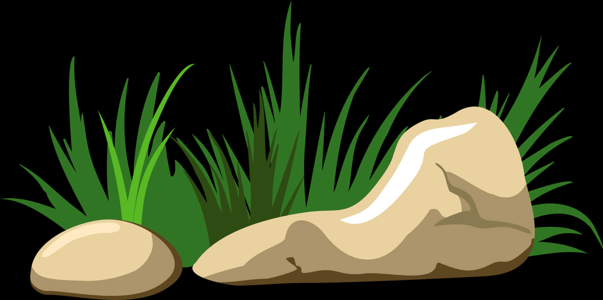 Stonesand Grass Vector Illustration PNG