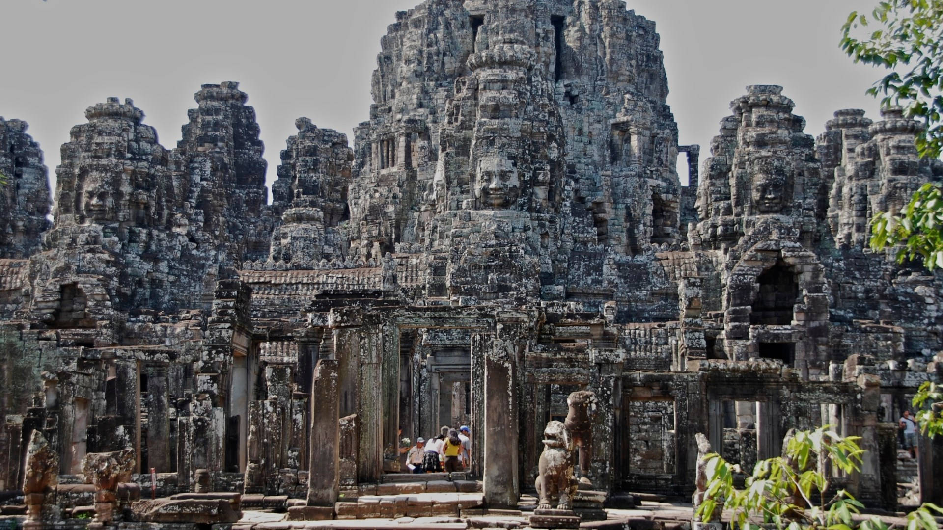 Stengrunde af Angkor Wat Landskab Wallpaper