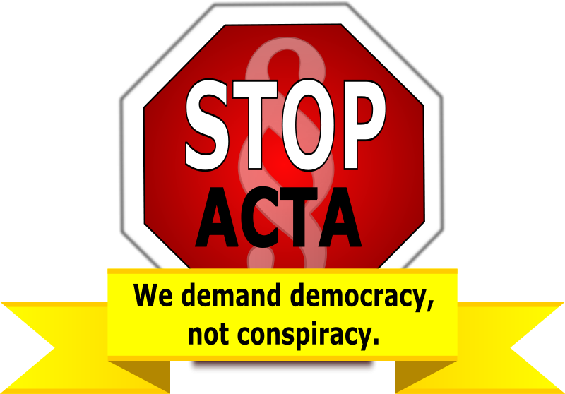 Stop A C T A Protest Sign PNG