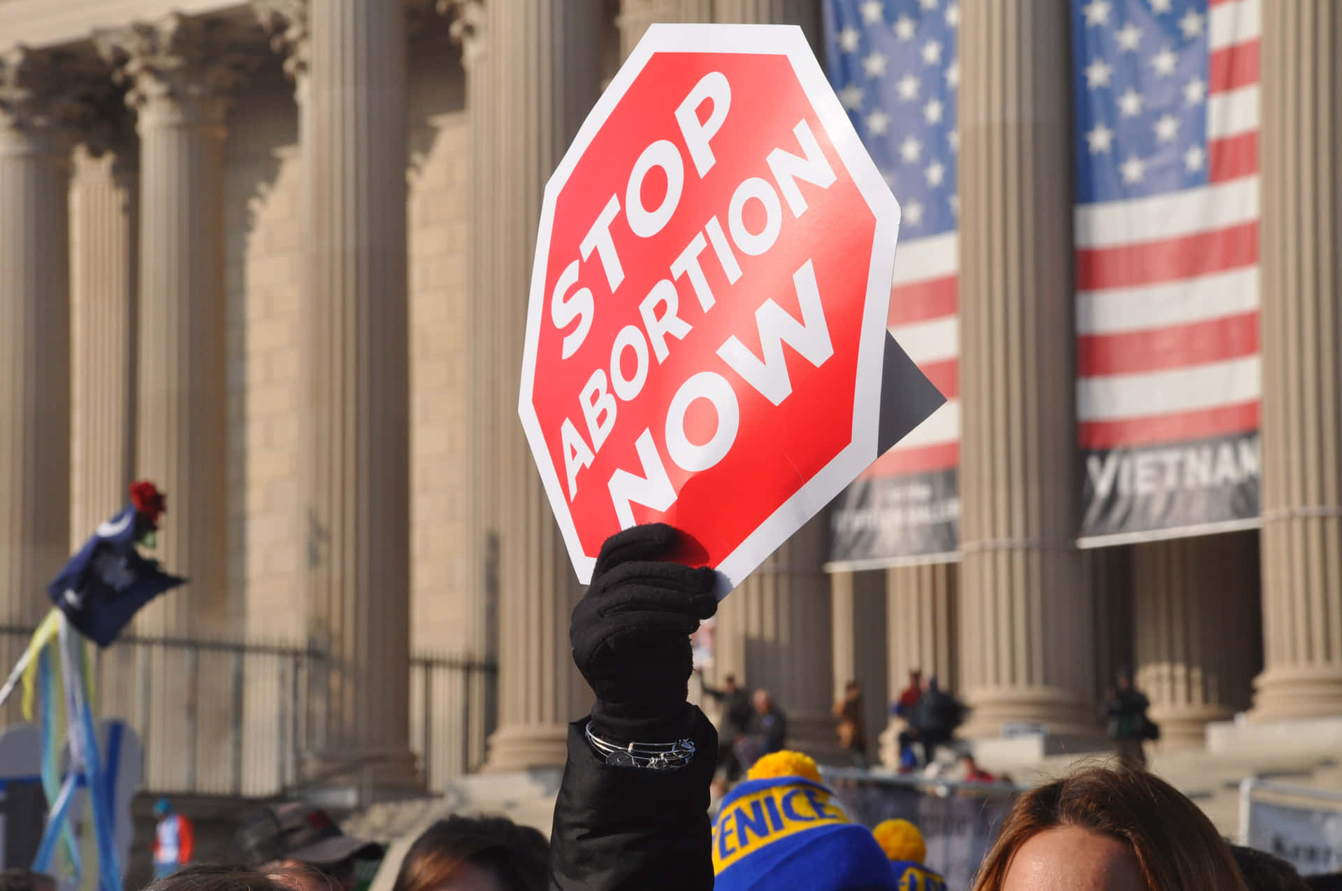 Stop Abortion Now Placard Wallpaper