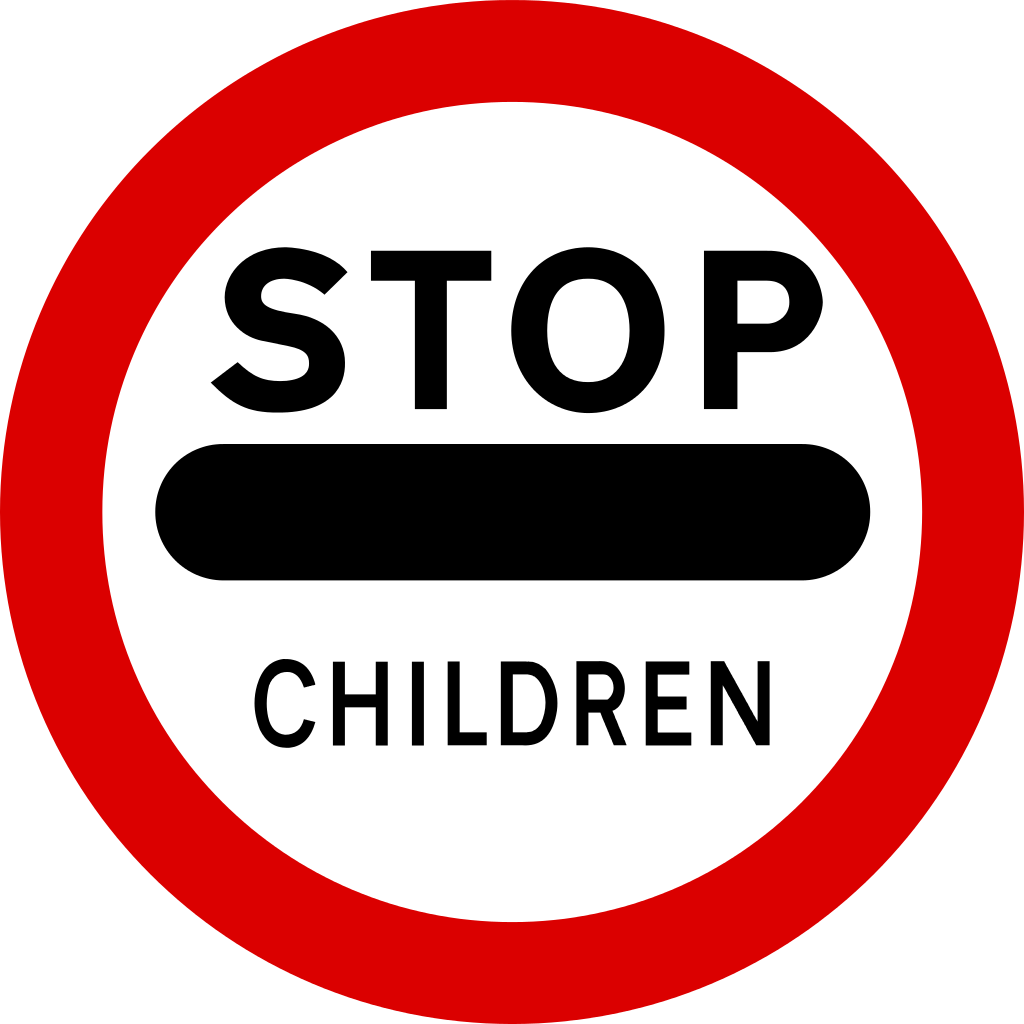 Stop Children Sign Graphic PNG