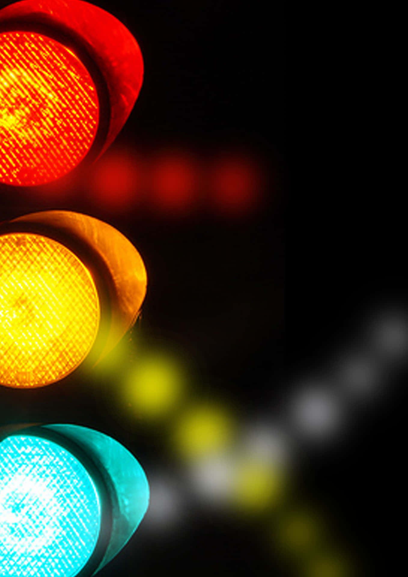 A Traffic Light With Different Colors
