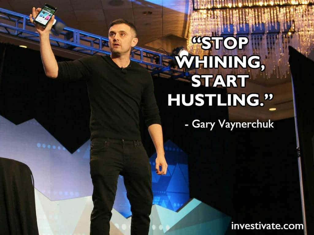 Stop Whining Start Hustling Motivational Speech Wallpaper