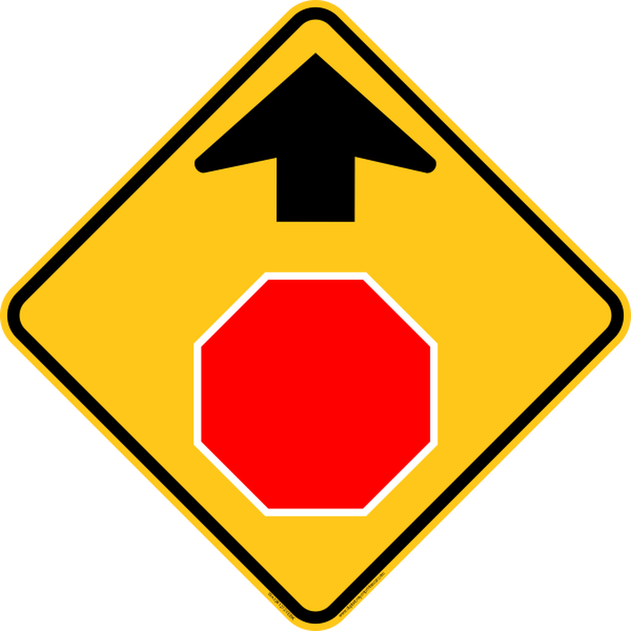 Stop_ Sign_ Ahead_ Warning_ Road_ Sign PNG