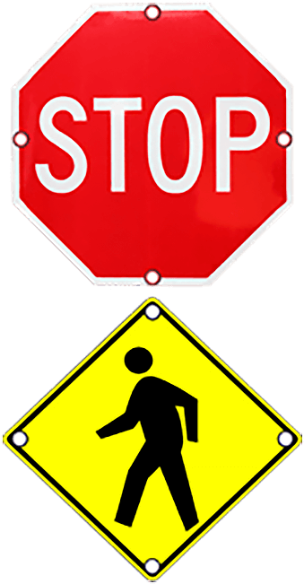 Stopand Pedestrian Crossing Signs PNG