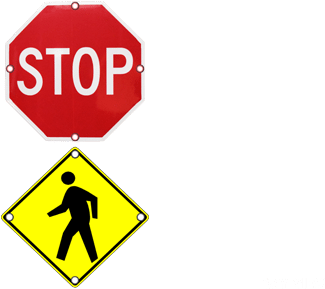 Stopand Pedestrian Crossing Signs PNG