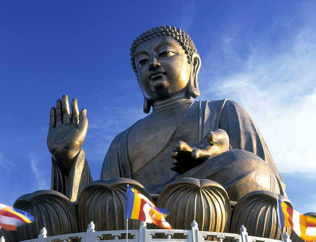 Stor Bjerg Buddha Gud Bærbar Computer Wallpaper
