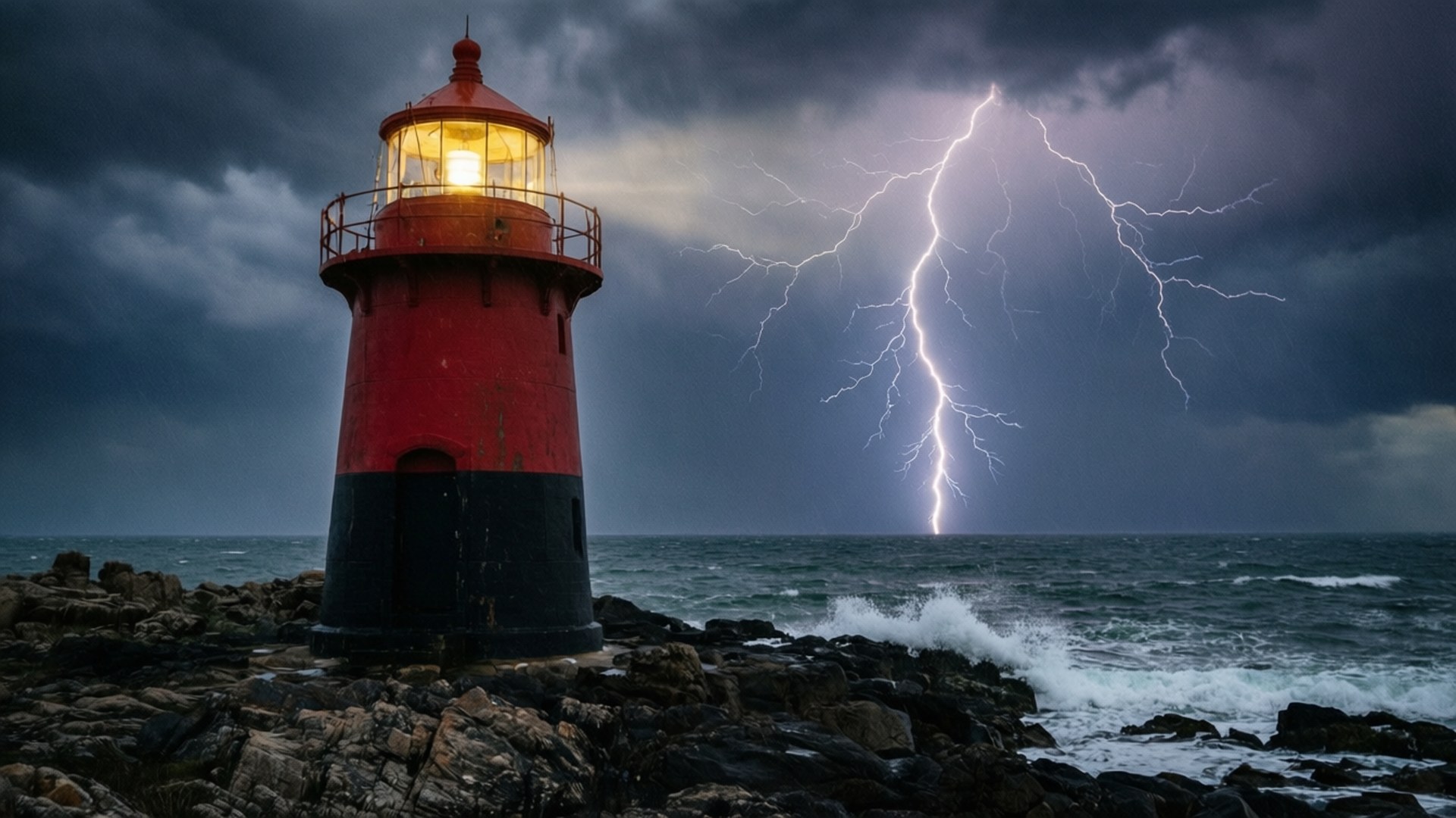 Storm Lighthouse Papéis de Parede