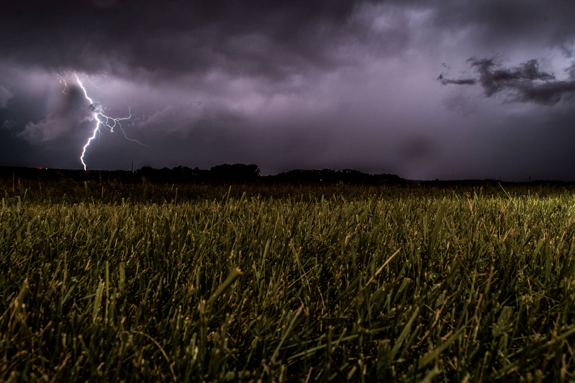 Storm Lightning Strike At Fields