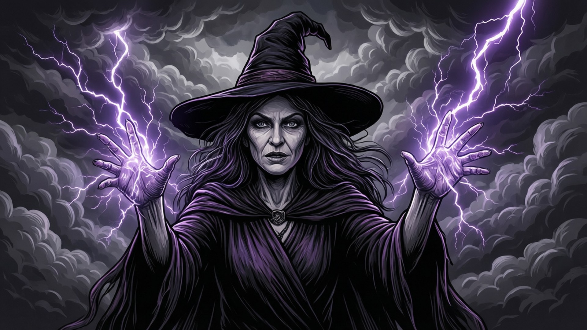 Storm Witch Spell Bakgrunner