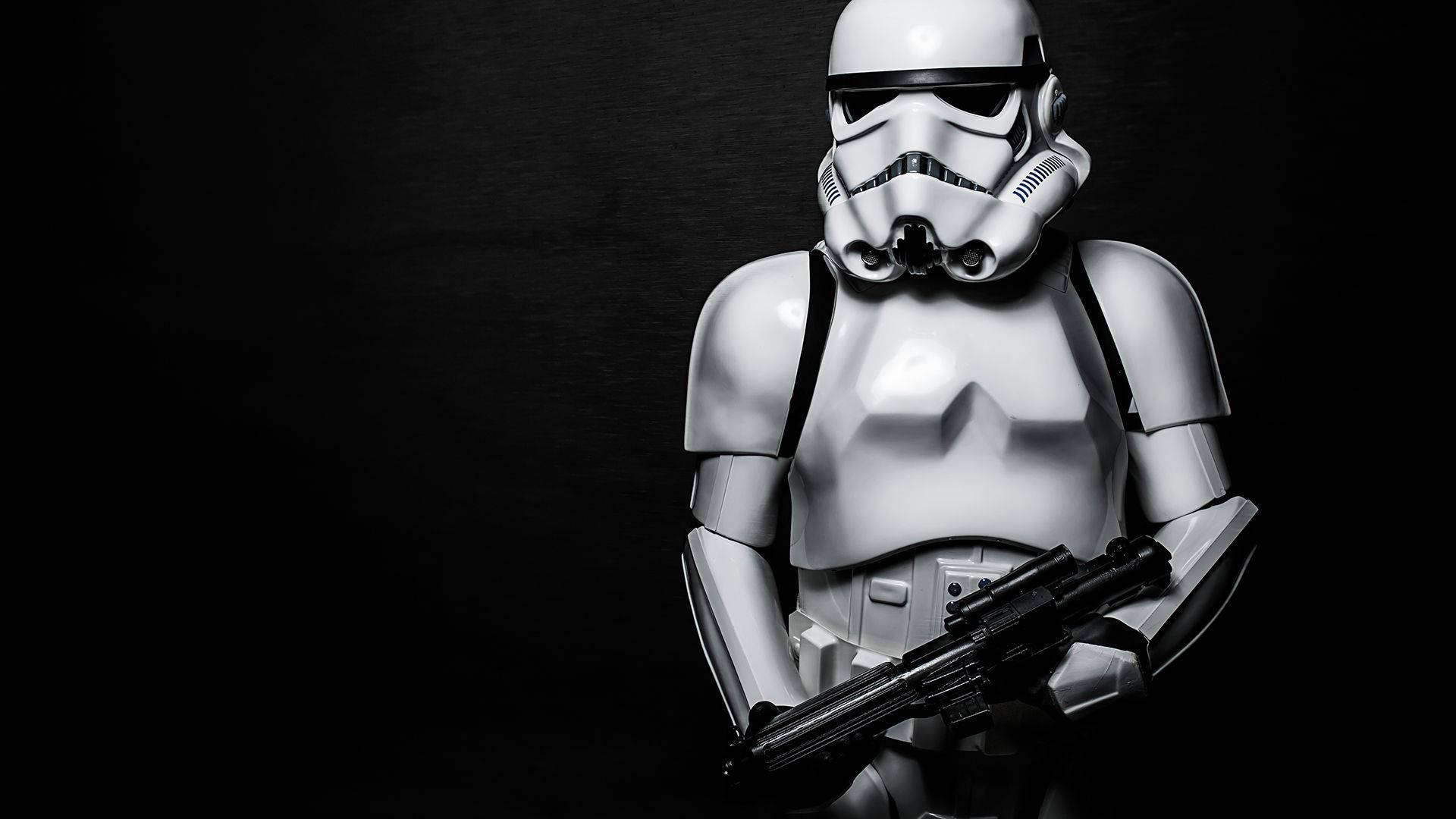 Stormtrooper Holding Rifle. Wallpaper