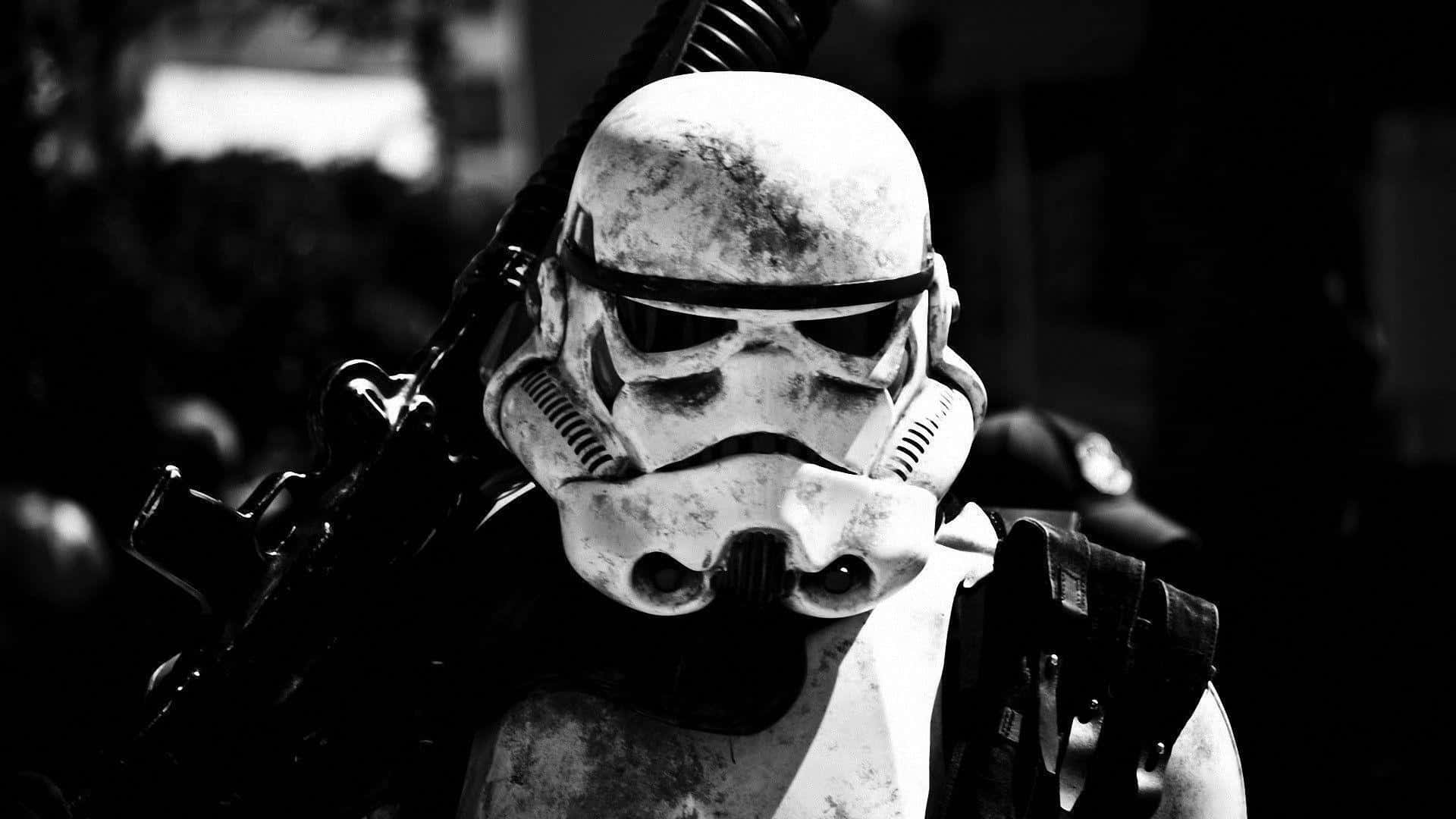 Stormtrooper Portrait Blackand White Wallpaper