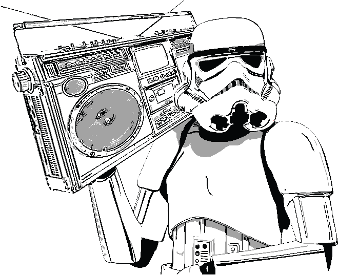 Stormtrooper With Boombox PNG