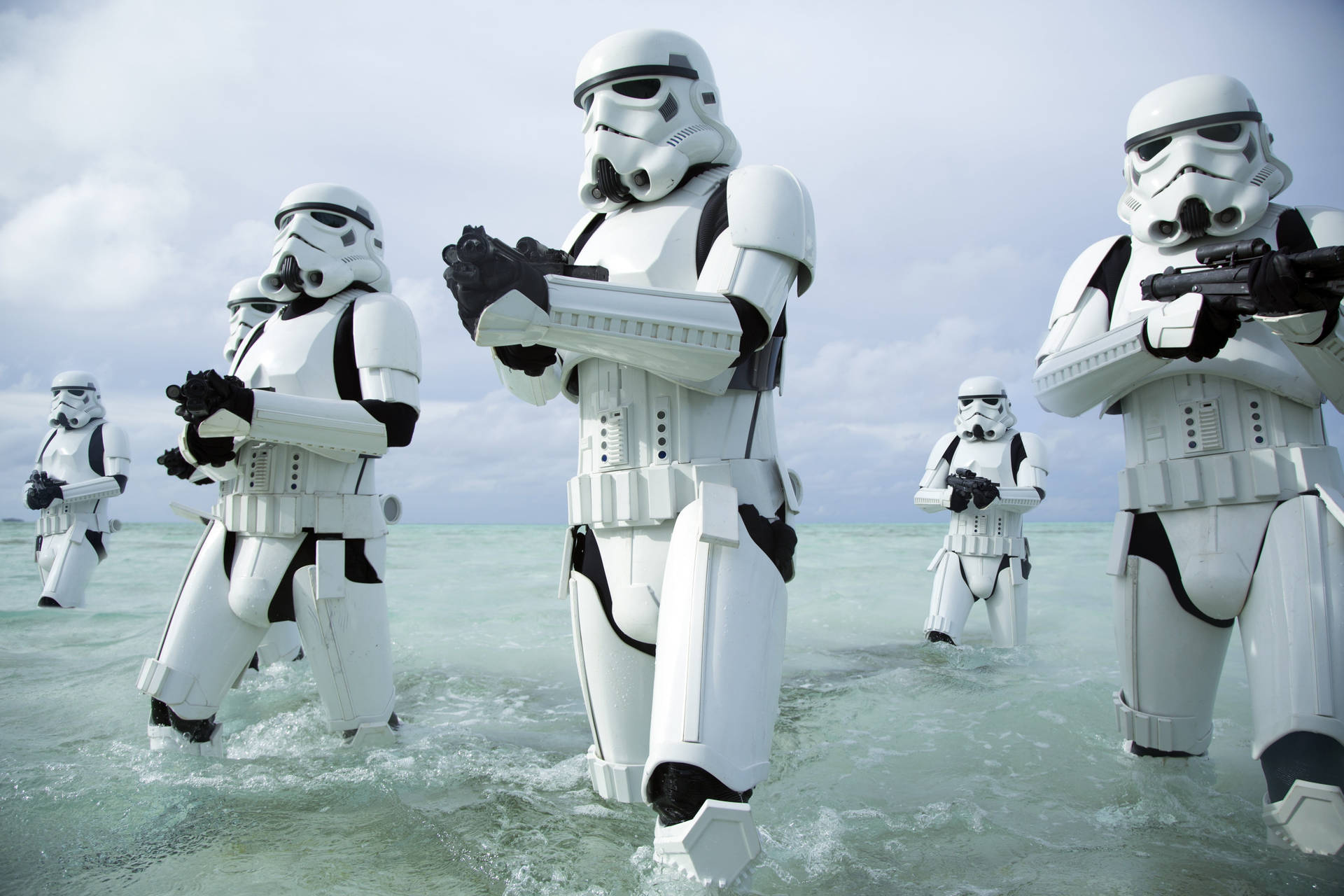 Stormtroopers på Vand 3840 x 2160 Star Wars Wallpaper