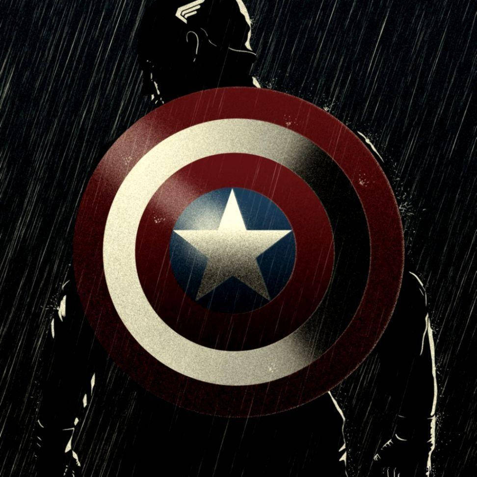 Stormet Captain America skjold illustrationer på en farverig baggrund. Wallpaper
