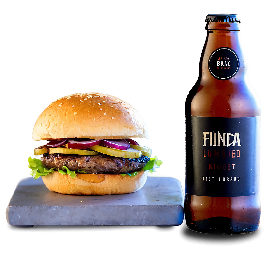 Stout Beer Infused Burger Png Qer16 PNG