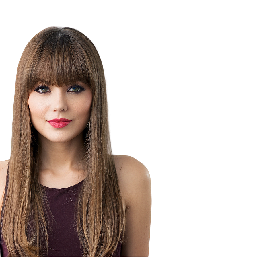 Straight Hair With Bangs Png 38 PNG