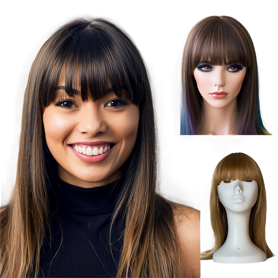 Straight Hair With Bangs Png 46 PNG