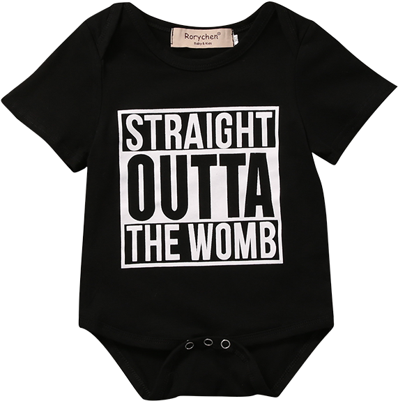 Straight Outta Womb Baby Onesie PNG
