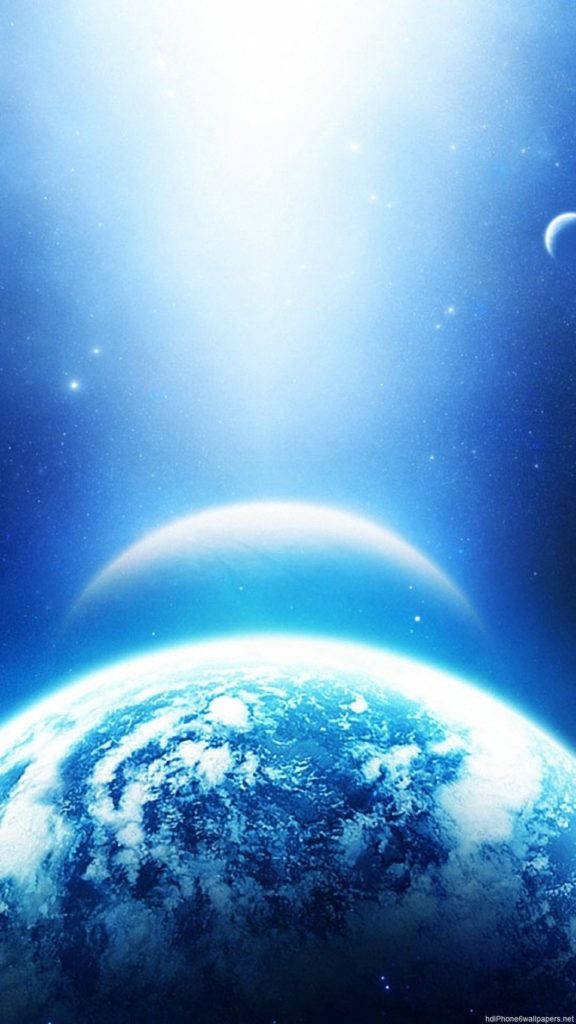 Strålende Earth Space Telefon Wallpaper