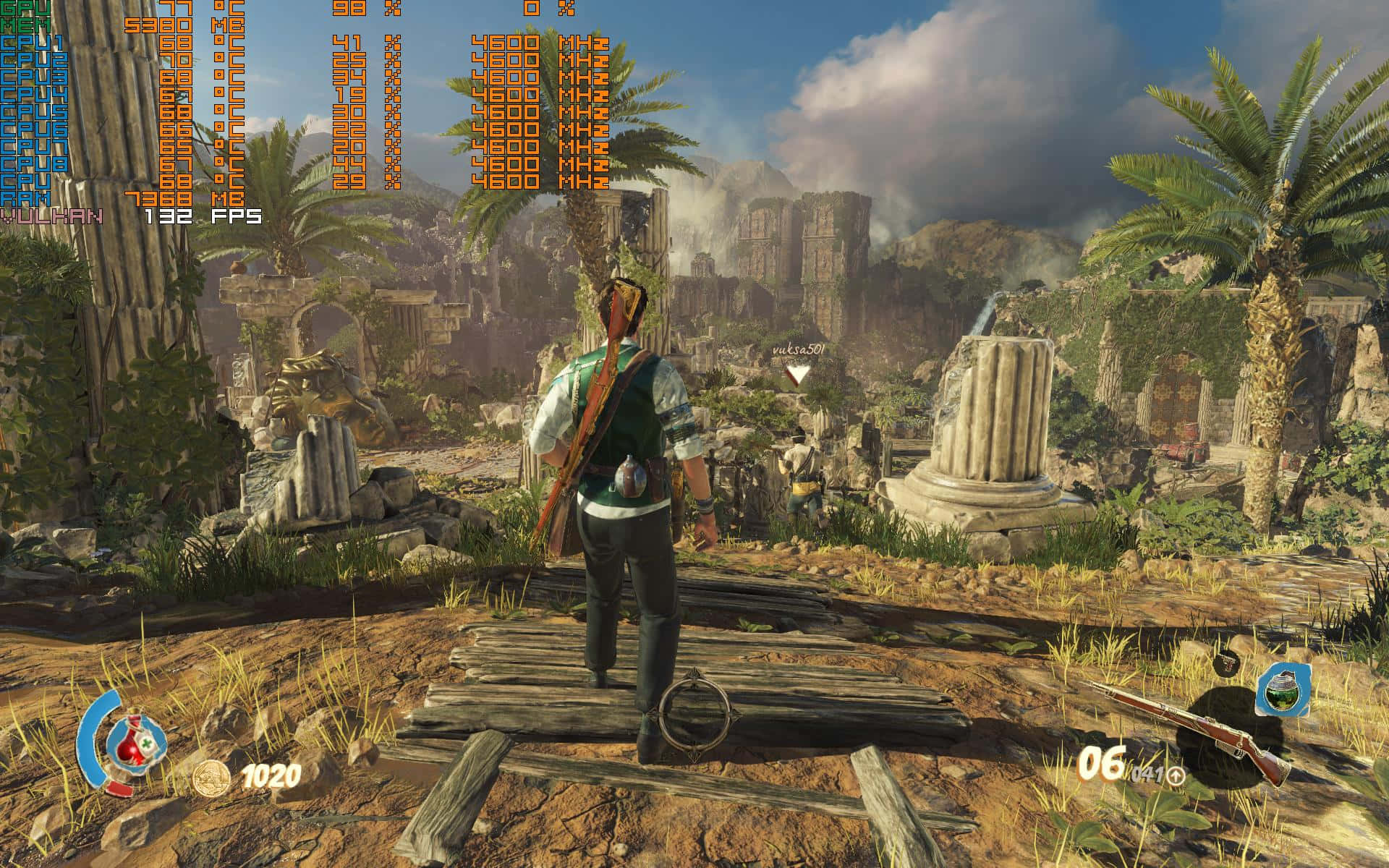 A Screenshot Of A Video Game With A Man Standing On A Platform