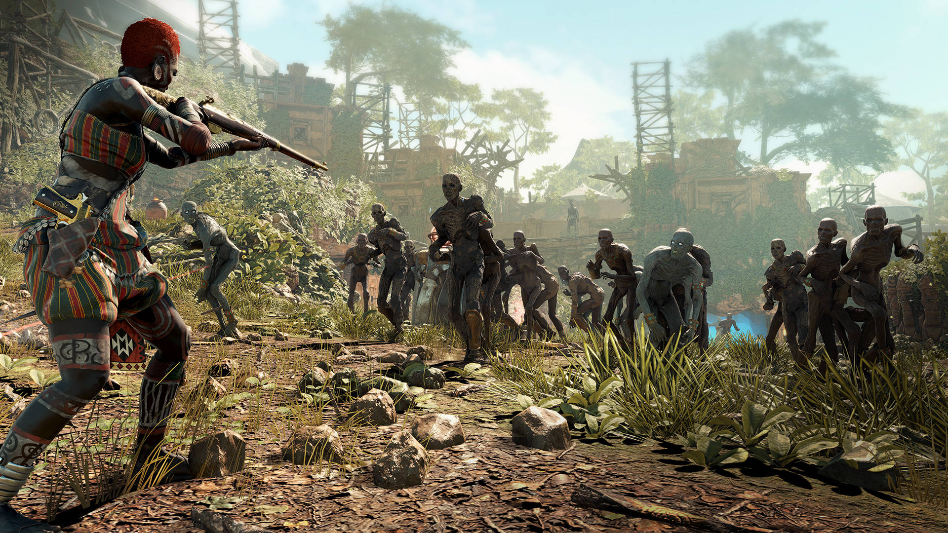 Strange Brigade Fighting With Zombies Wallpaper