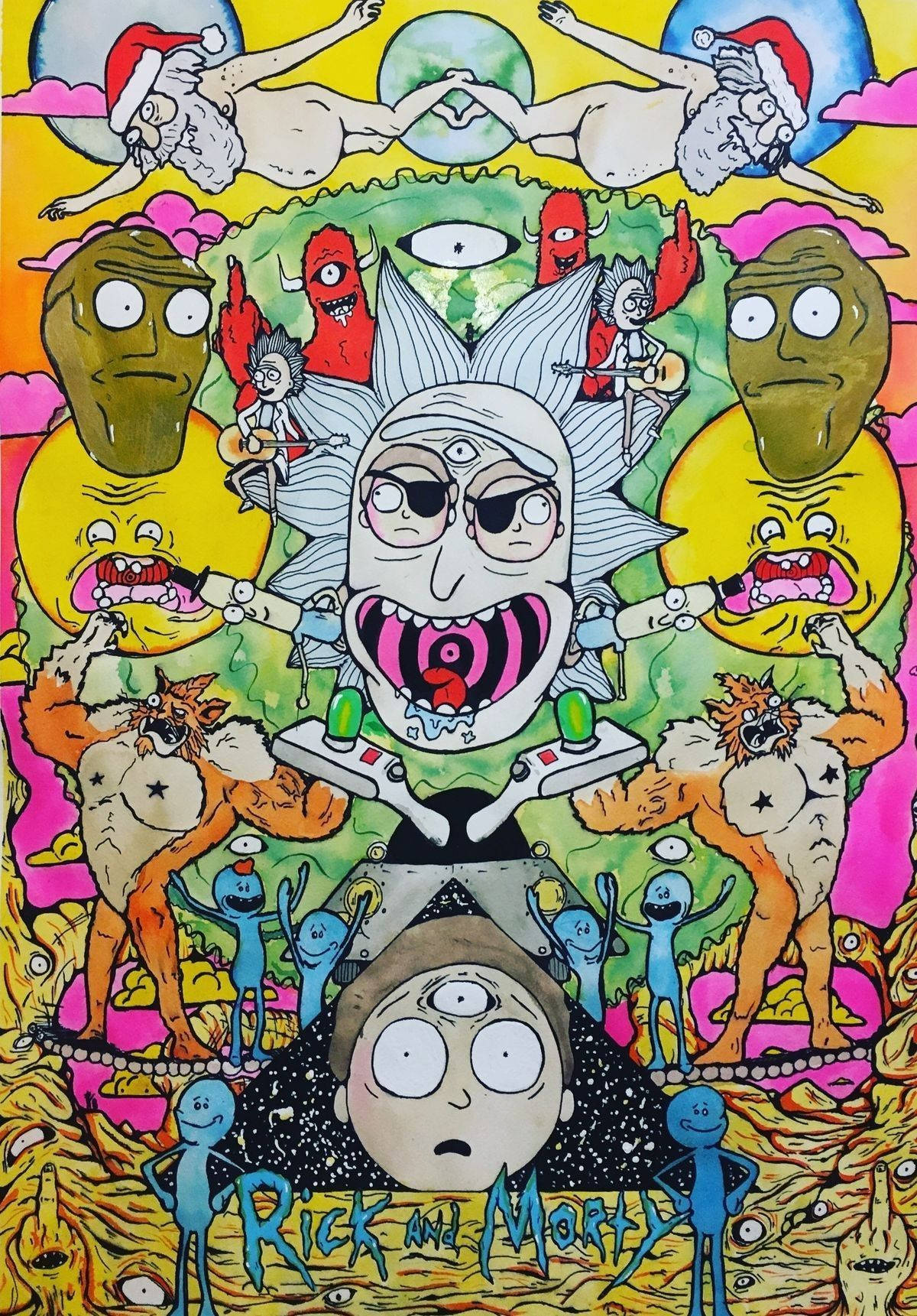 Strange Rick And Morty Stoner Wallpaper