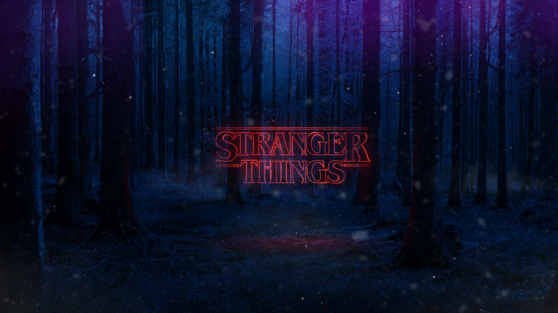 Stranger Things 4k Wordmark In Woods Picture