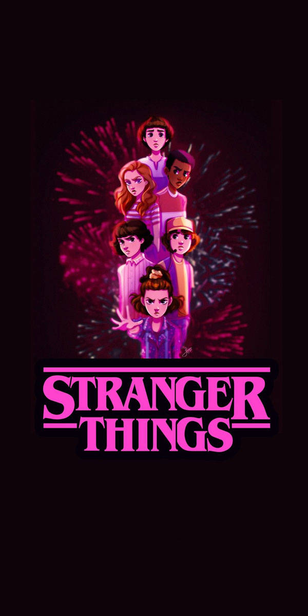 Strangerthings - Poster Della Serie Tv Sfondo