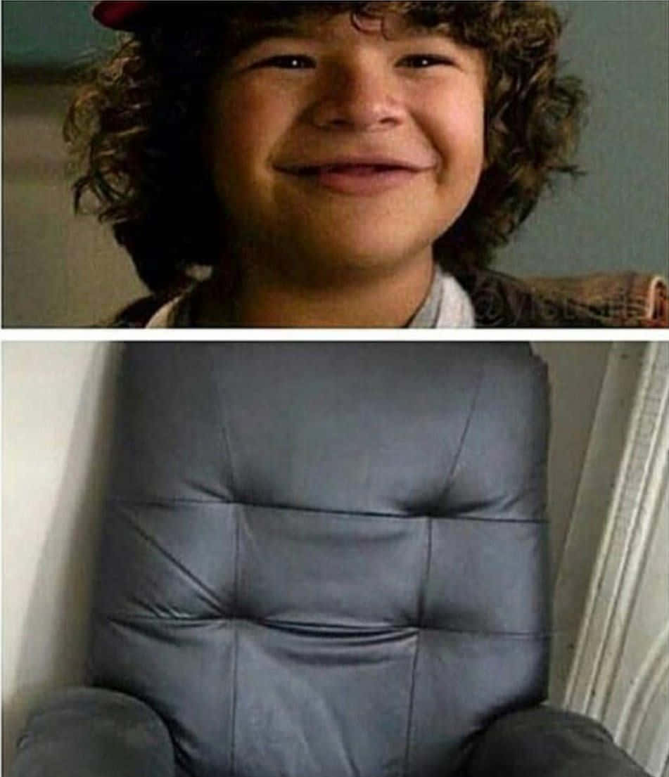 Dustin And Chair Stranger Things Funny Picture