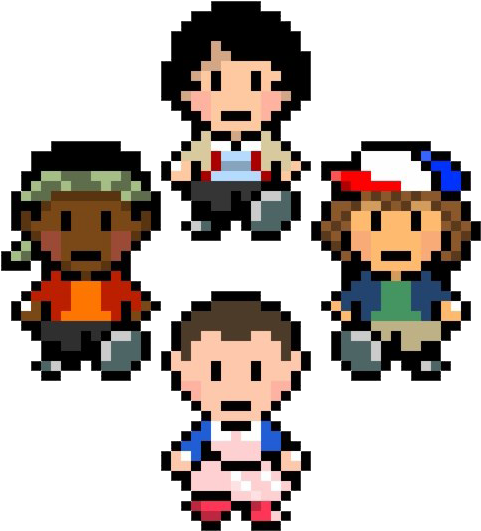 Stranger Things Pixel Characters PNG