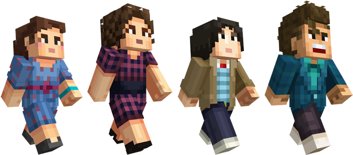 Stranger_ Things_ Characters_ Minecraft_ Style PNG