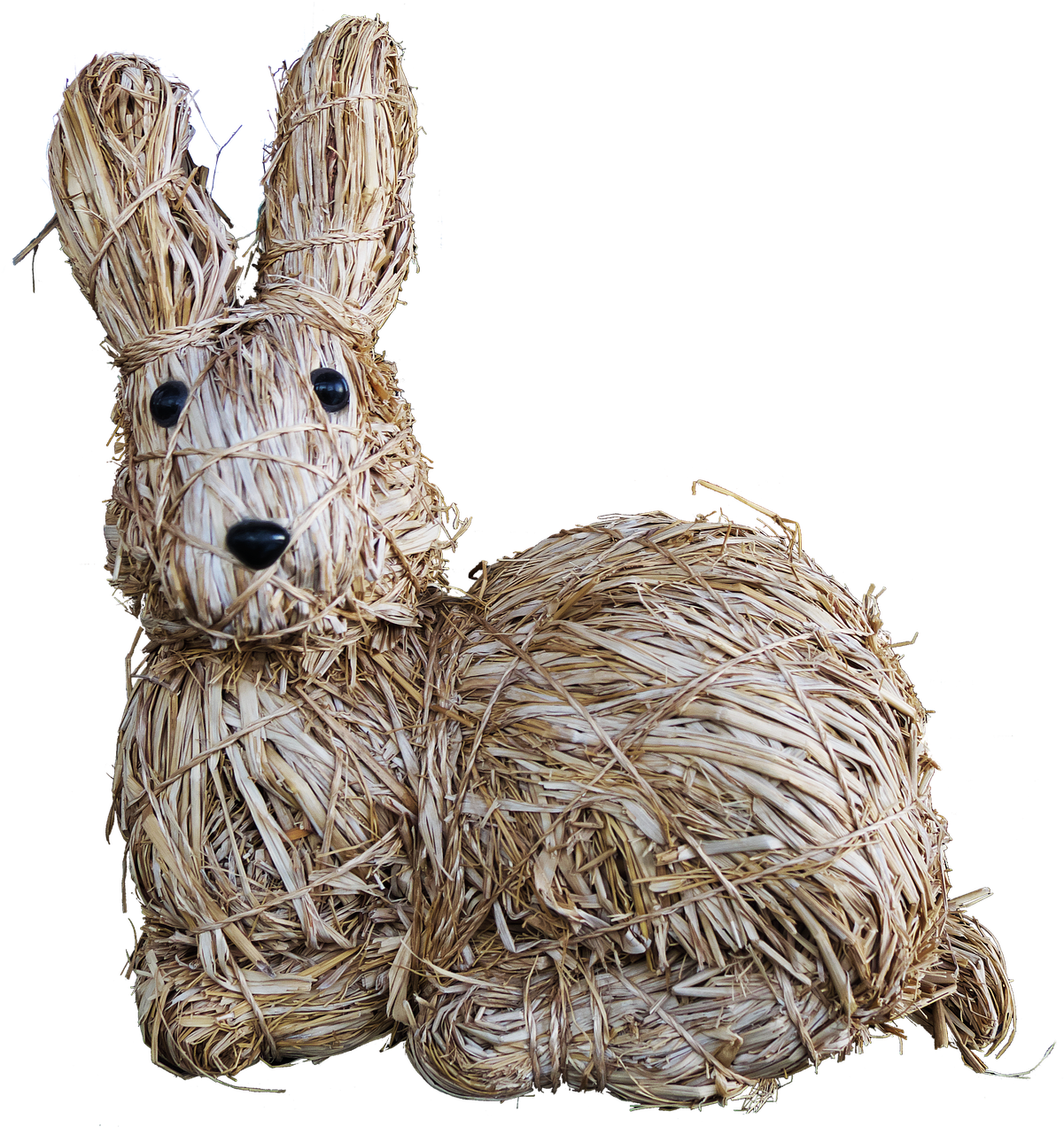 Straw Bunny Sculpture PNG