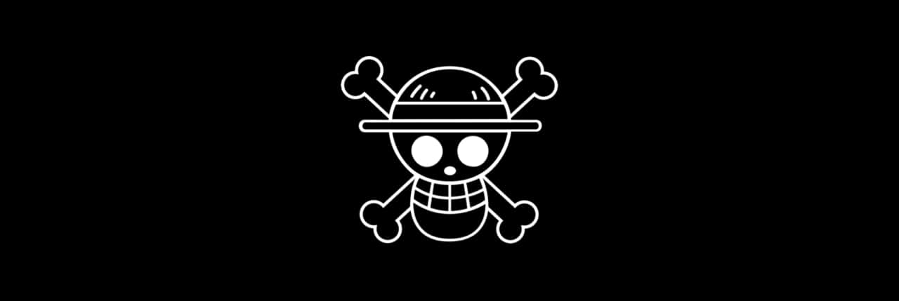 Download A Skull And Crossbones Logo On A Black Background Wallpaper ...