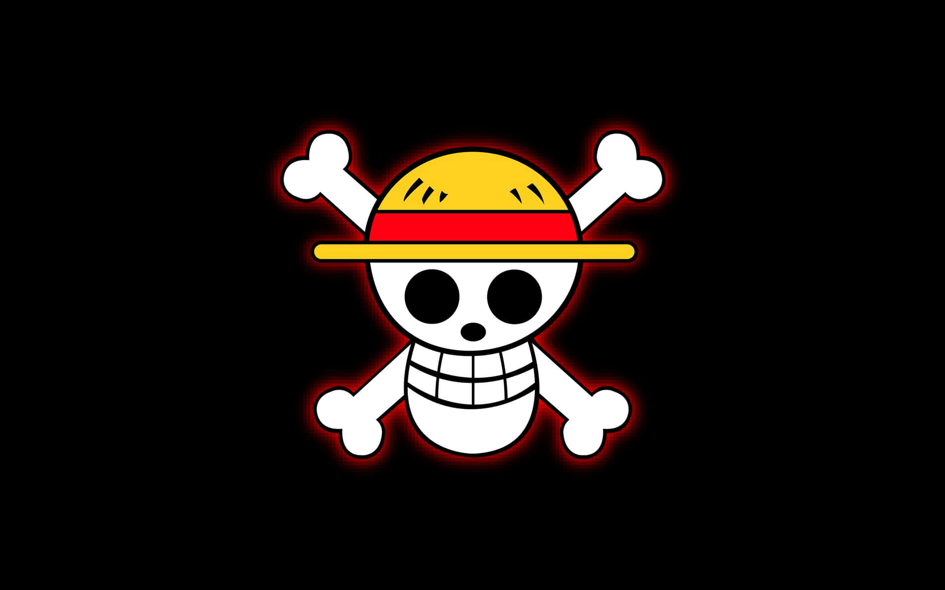 Logode La Gorra De One Piece Sobre Fondo Negro Fondo de pantalla
