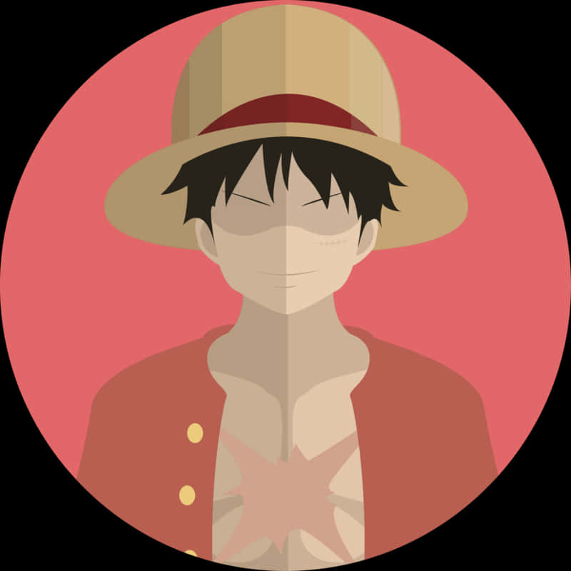 Straw Hat Luffy Vector Portrait PNG