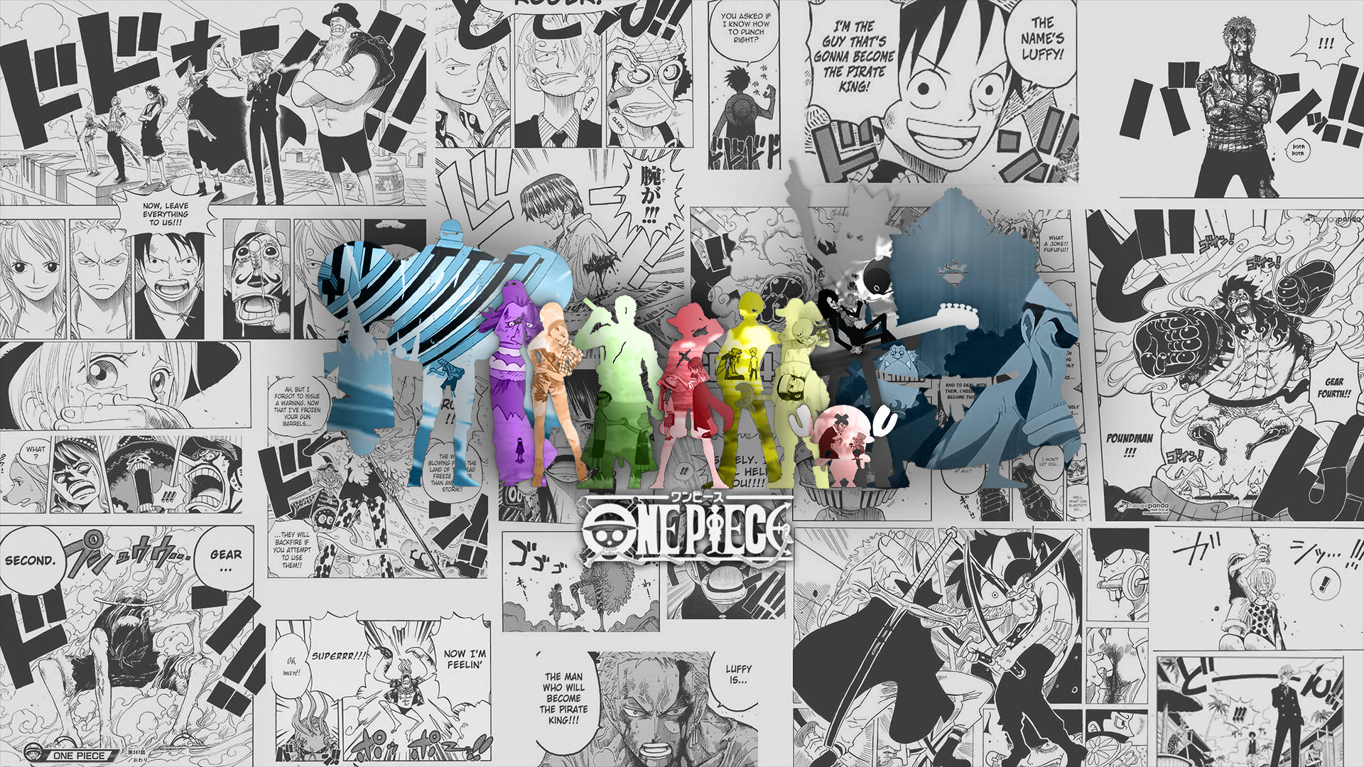 Download Straw Hat Pirate Crew Manga Panel Wallpaper 