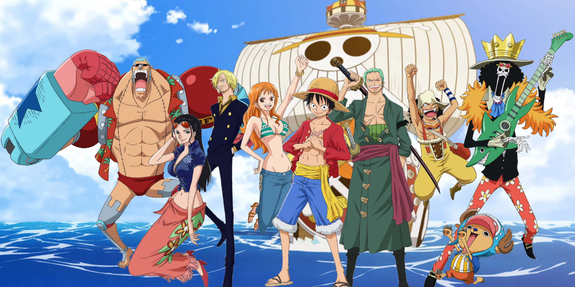 Diestrohhutpiraten Nehmen Kurs Auf Ihre Große Reise, Um Das One Piece Zu Finden! Wallpaper