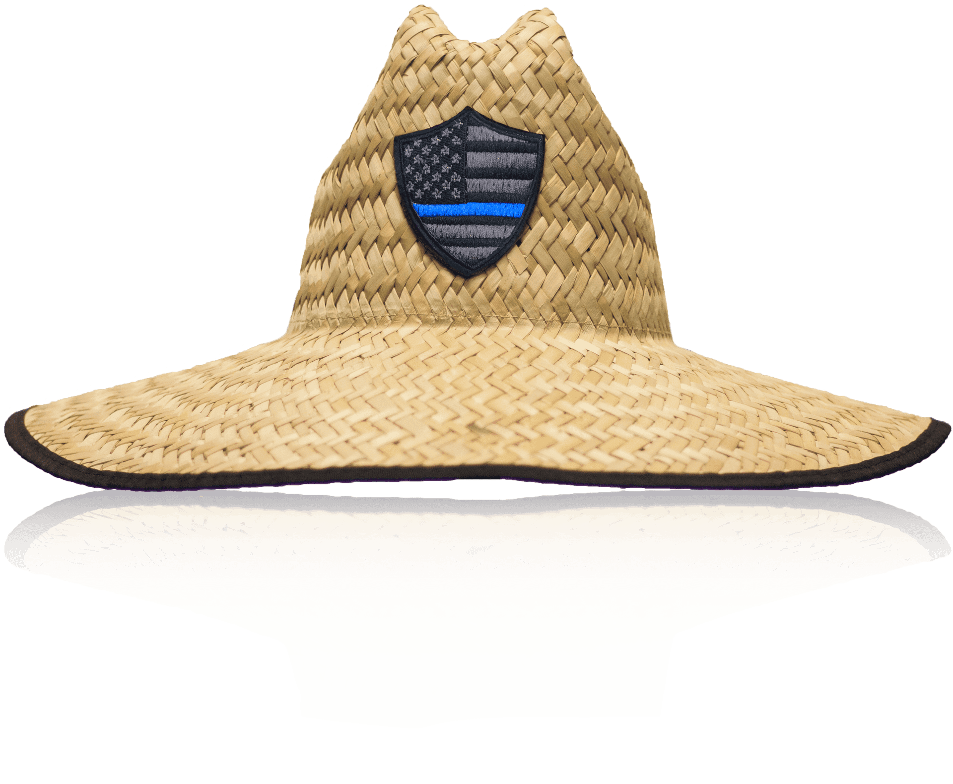 Straw Hatwith American Shield Patch PNG
