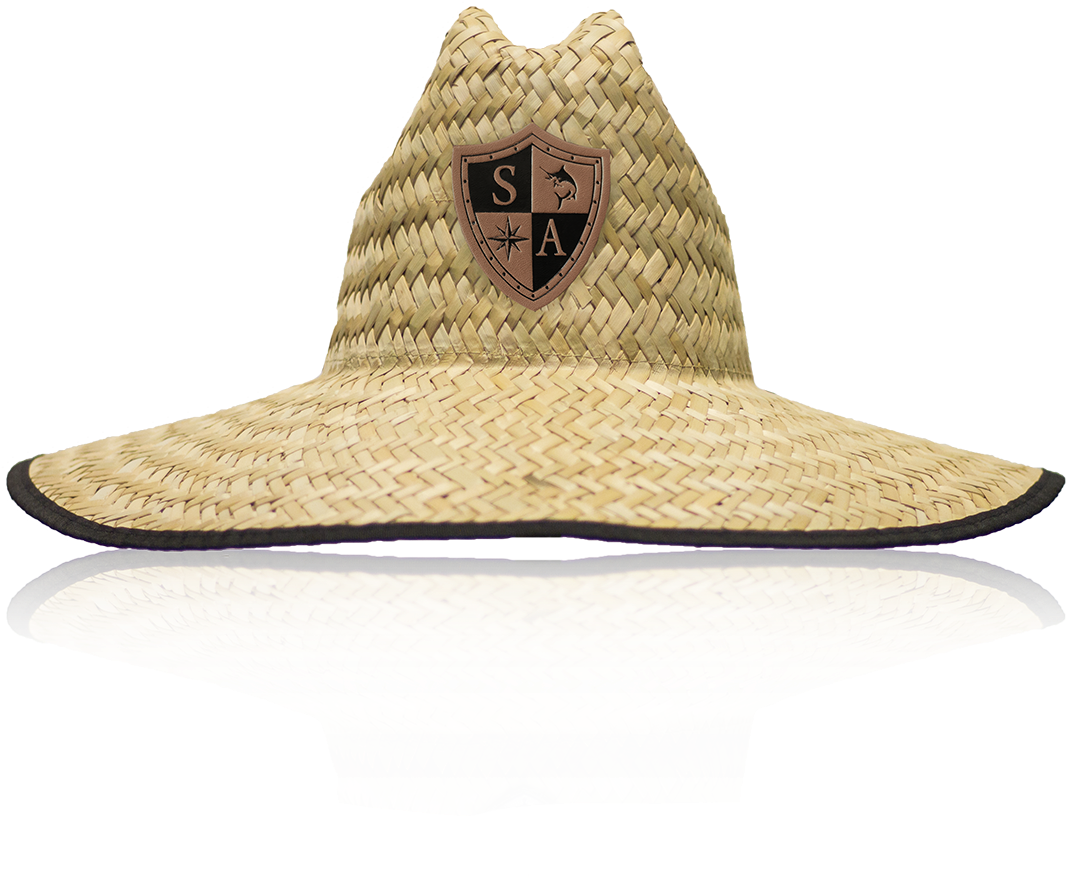 Straw Hatwith Black Trimand Shield Emblem PNG