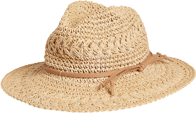 Straw Hatwith Leather Band.png PNG