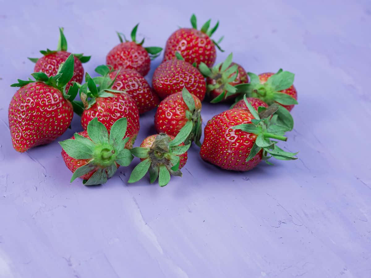 Strawberries Background In Purple Aesthetic Background