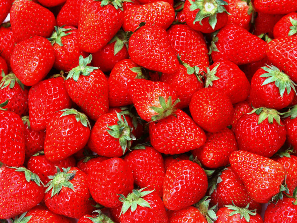 Fresh And Ripe Strawberries Background