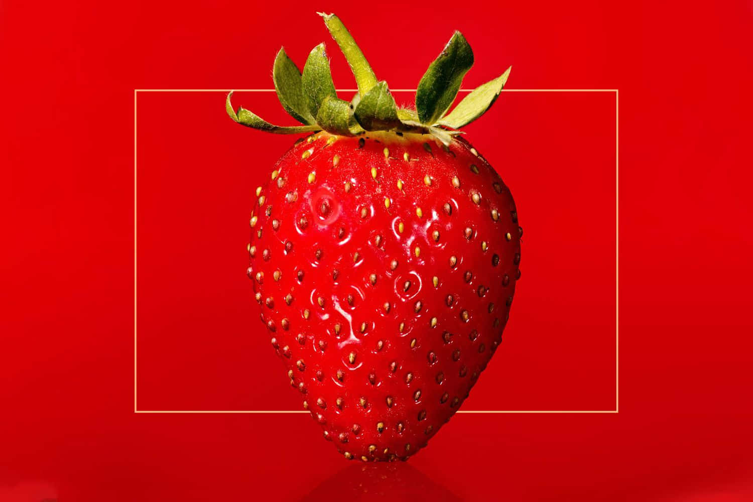 Minimalist Poster Of Strawberries Background